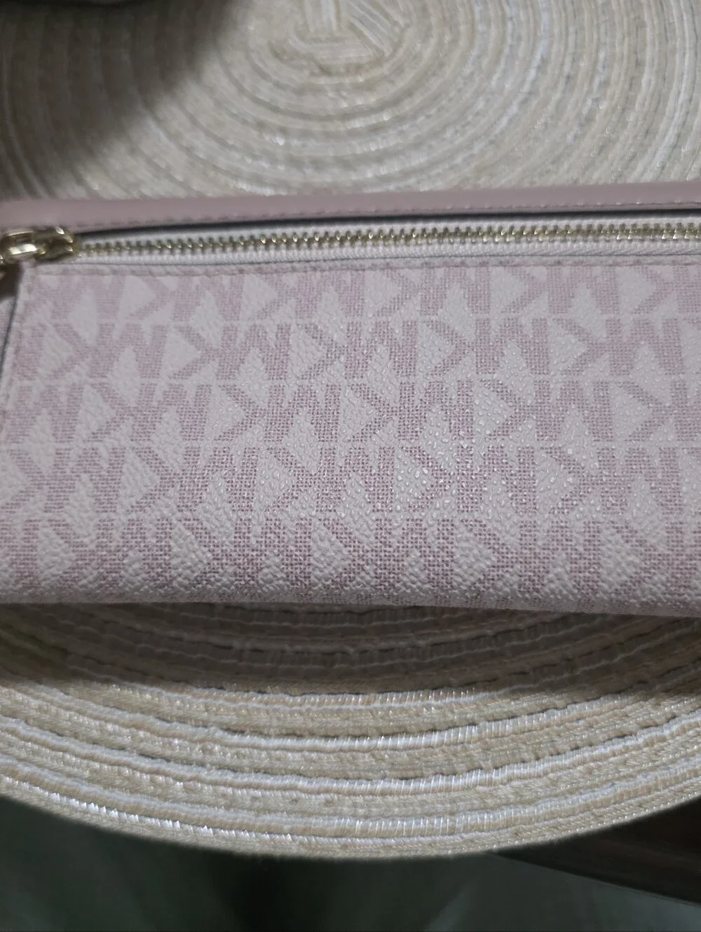 Michael Kors Dusty Rose Taupe Backpack with Matching Wallet Set